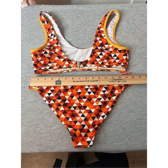 Women's Two Piece Swimsuits Geometric Print Tank Top with Bikini bottoms, size m - Picture 3 of 3